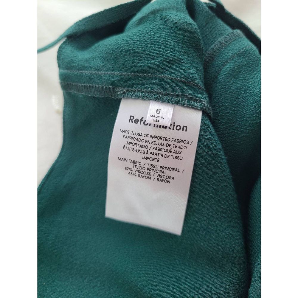 Reformation Adjustable Strap Square Neck Sleeveless Cropped Top Green Size 6 - Picture 4 of 5